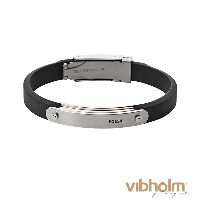 Fossil - Men's Dress Armbånd Herre - sort PU/stål JF01650998